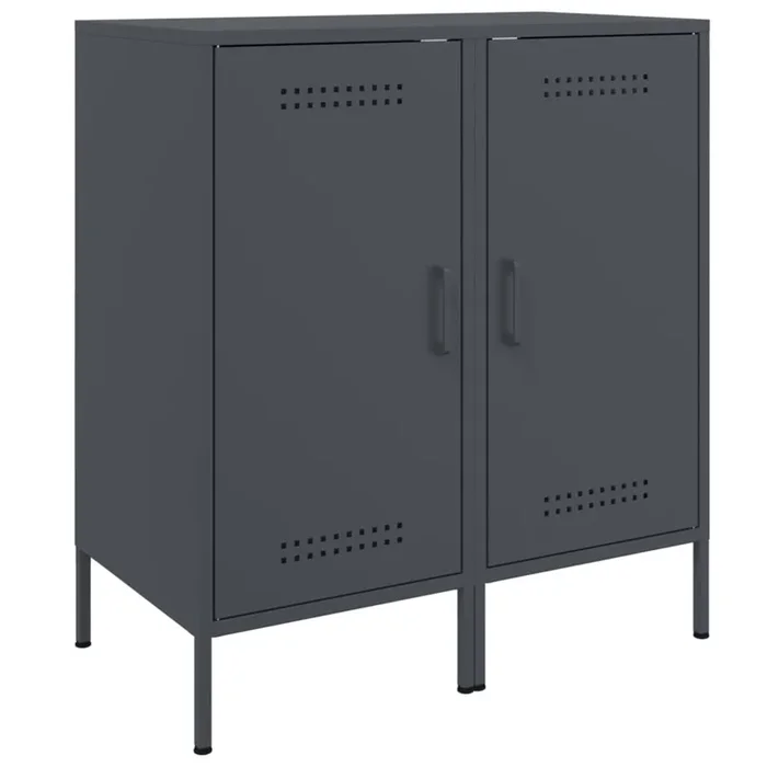 vidaXL Aparadores 2 unidades acero gris antracita 36x39x79 cm
