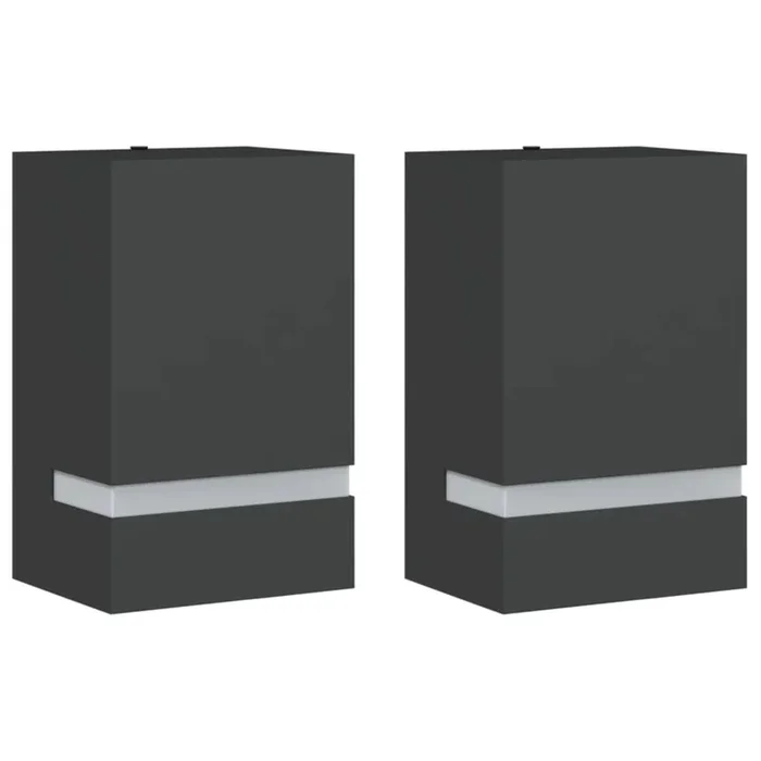 vidaXL Apliques de exterior 2 unidades acero inoxidable negro (8)