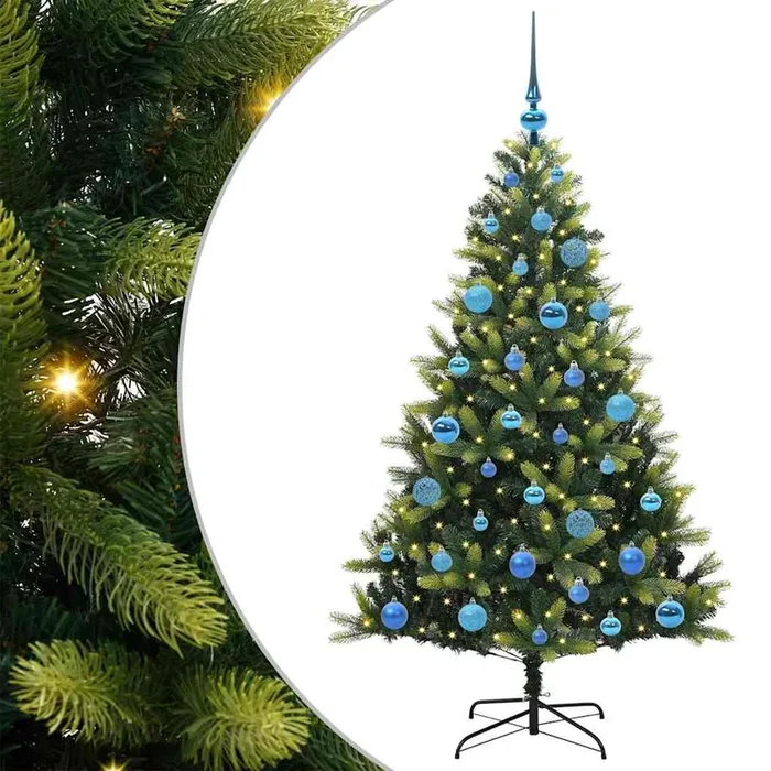 vidaXL Árbol de Navidad Artificial Articulado 150 LEDs Verde 150 cm (9)