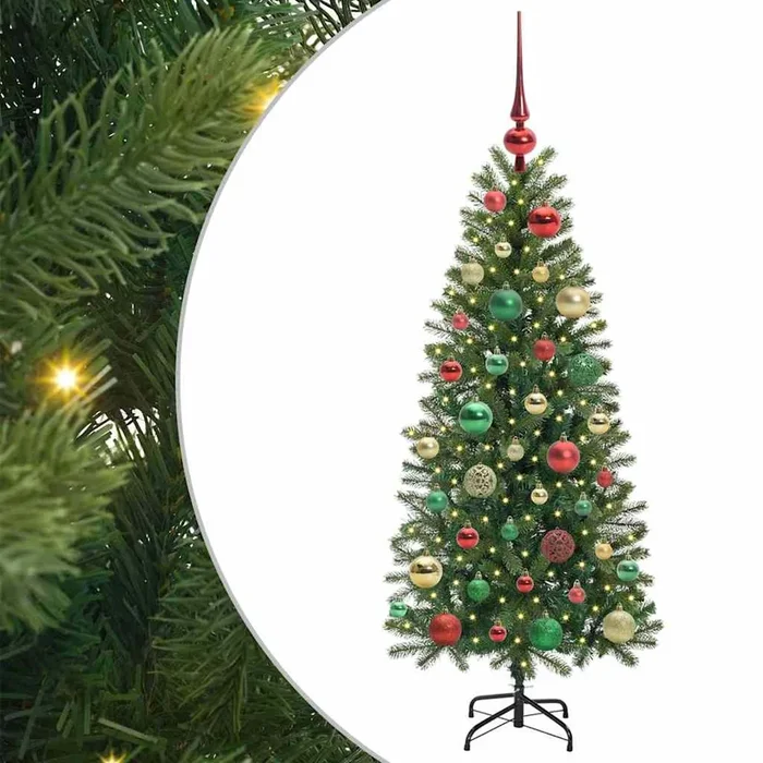 vidaXL Árbol de Navidad artificial con 150 LED Verde 120 cm PE y PVC (33)