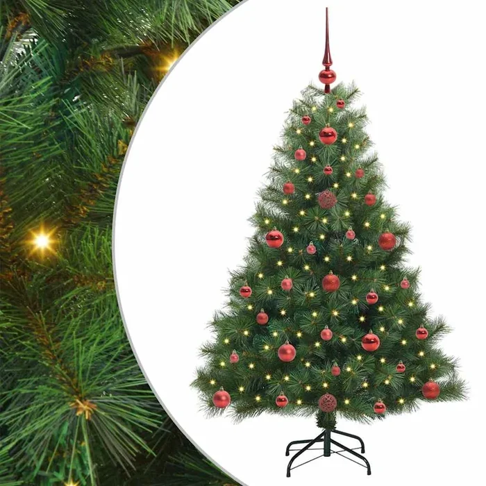 vidaXL Árbol de Navidad artificial con 150 LED Verde 120 cm PE y PVC (38)