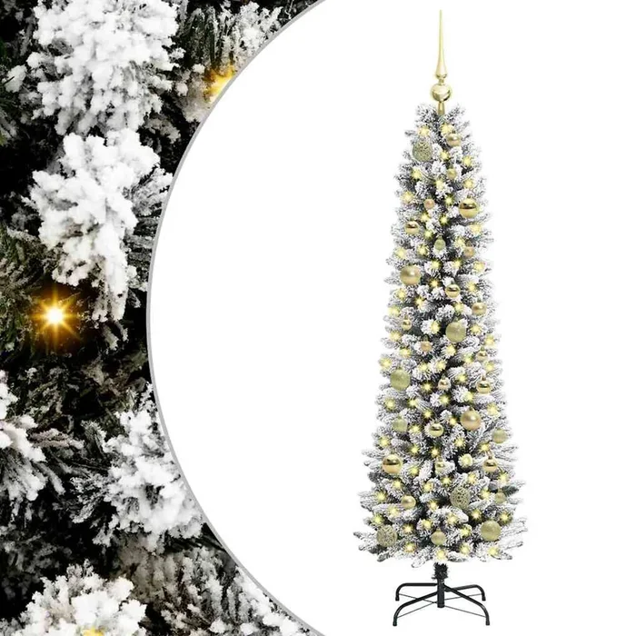 vidaXL Árbol de Navidad artificial con 150 LED verde y 150 cm (7)