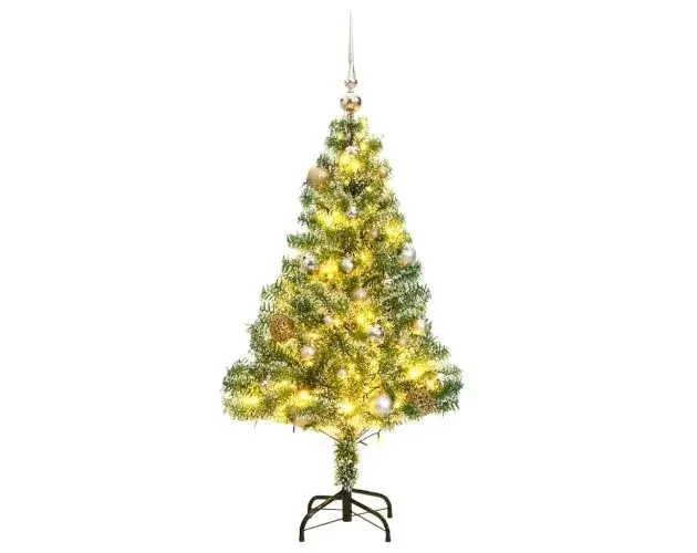 vidaXL árbol de navidad artificial con 150 LEDs bolas y nieve 120 cm | Brico Depôt Saldi