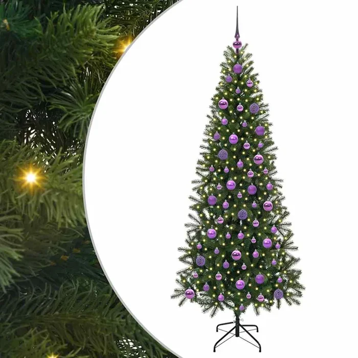 vidaXL Árbol de Navidad artificial con 300 LED Verde 180 cm PE y PVC (4)