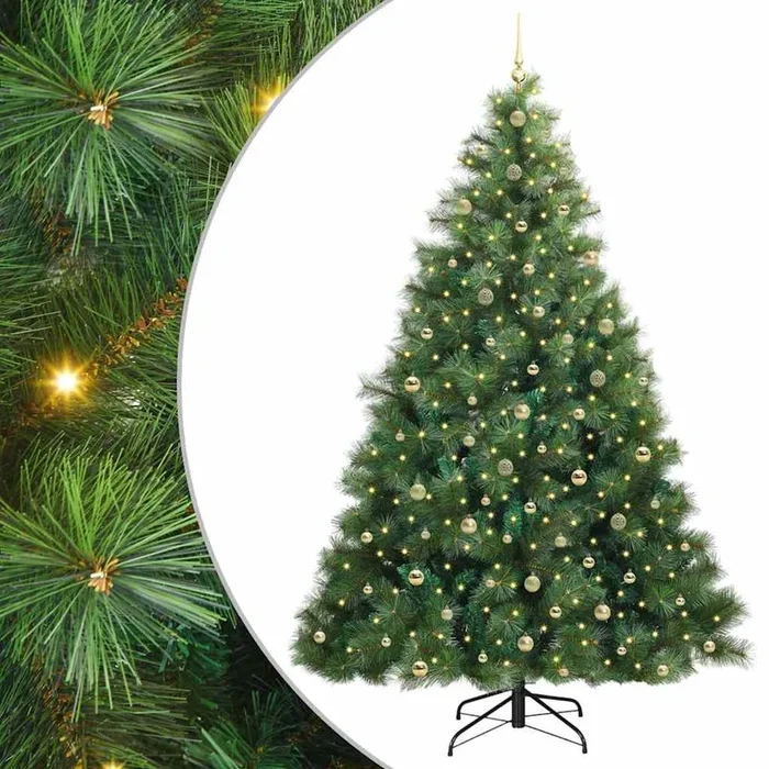 vidaXL Árbol de Navidad artificial con 300 LED Verde 240 cm PE y PVC (14)