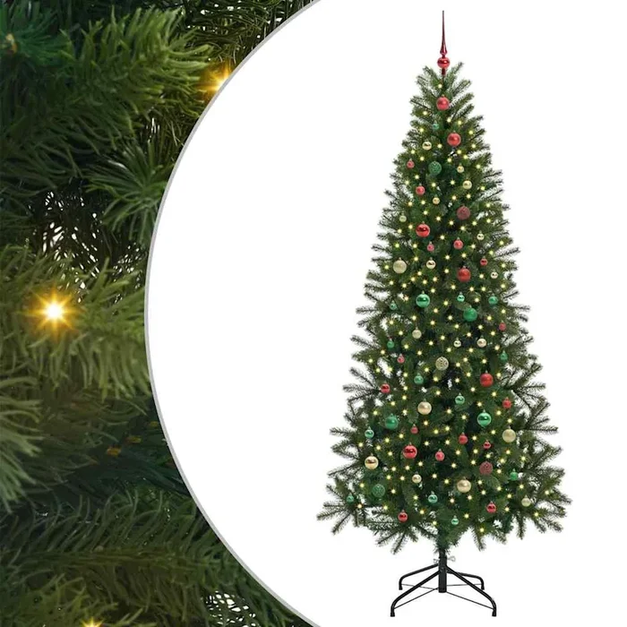 vidaXL Árbol de Navidad artificial con 300 LED Verde 240 cm PE y PVC (30)