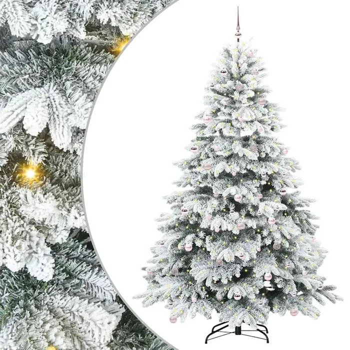 vidaXL Árbol de Navidad artificial con 300 LED Verde 240 cm PE y PVC (36)