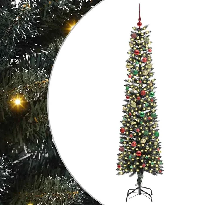 vidaXL Árbol de Navidad artificial con 300 LED Verde 58 x 58 x 210 cm (6)