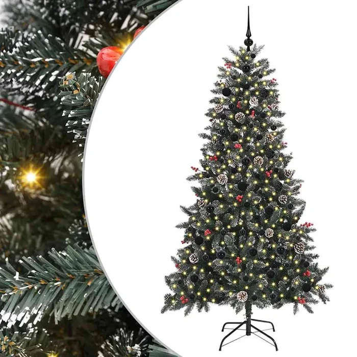vidaXL Árbol de Navidad artificial con 300 LED Verde 99 x 99 x 180 cm (10)