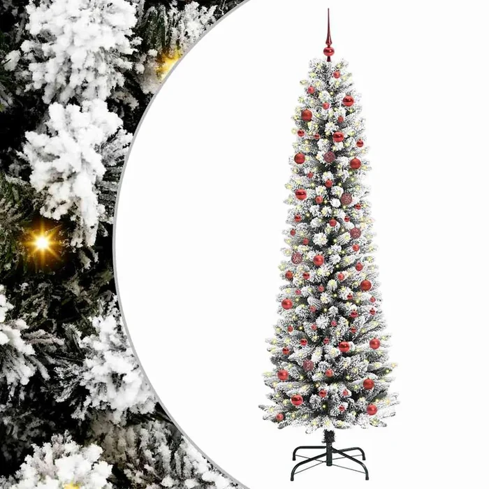 vidaXL Árbol de Navidad artificial con 300 LED verde y 210 cm (6)