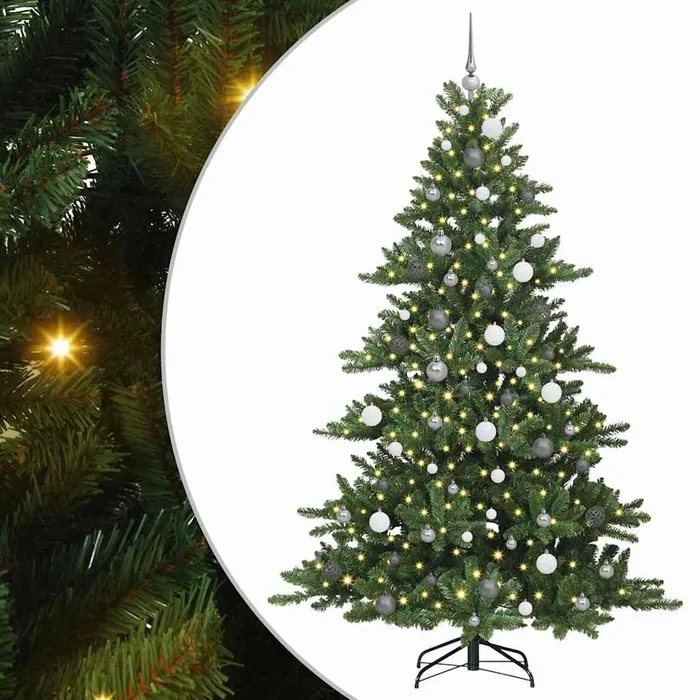 vidaXL Árbol de Navidad artificial con ramas articuladas 210 cm PVC (13)