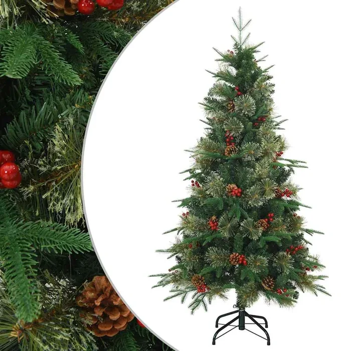 vidaXL Árbol de Navidad artificial con ramas articuladas Verde 120 cm (28)
