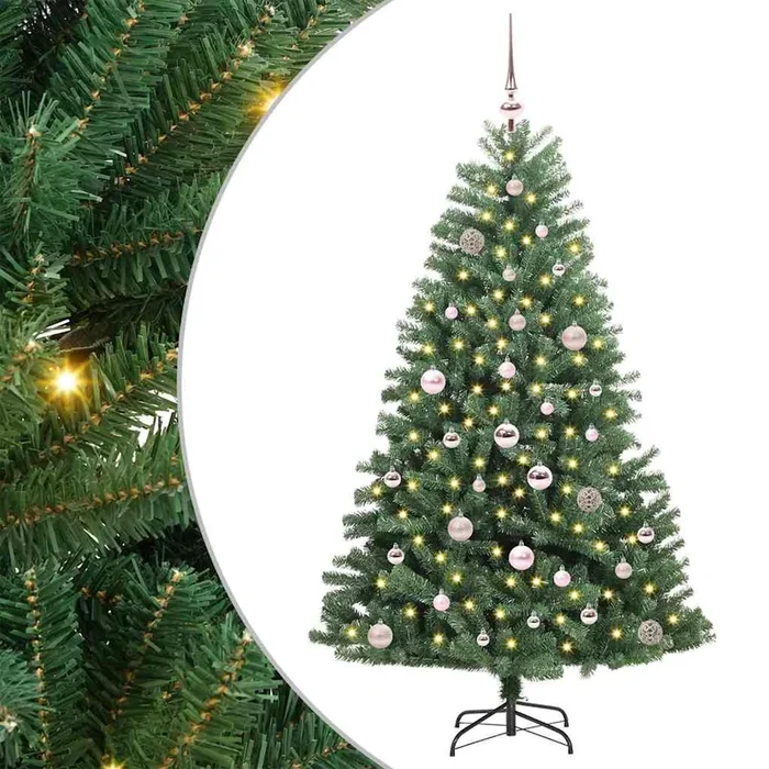 vidaXL Árbol de Navidad artificial con ramas articuladas Verde 150 cm (21)