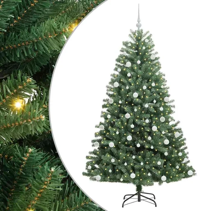 vidaXL Árbol de Navidad artificial con ramas articuladas Verde 180 cm (18)