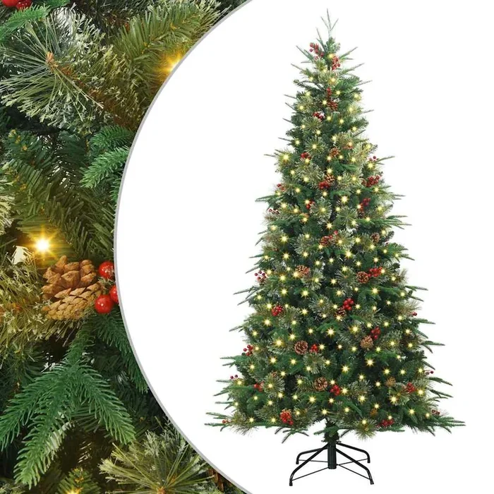 vidaXL Árbol de Navidad artificial con ramas articuladas Verde 180 cm (28)