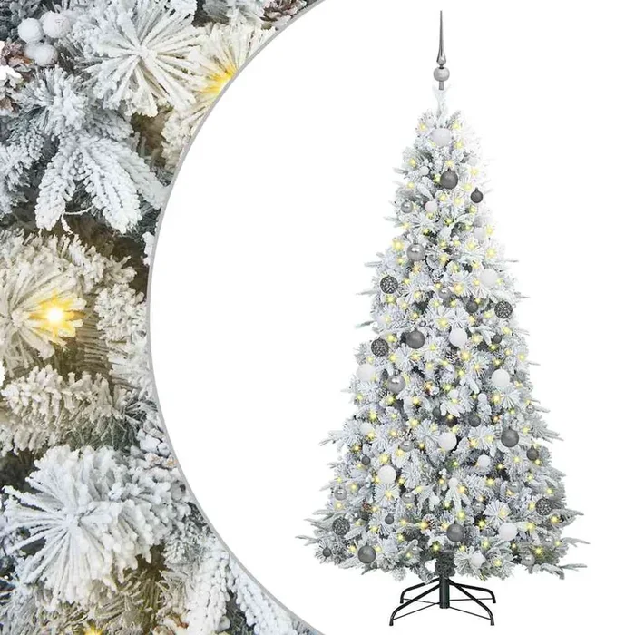 vidaXL Árbol de Navidad artificial con ramas articuladas Verde 210 cm (3)
