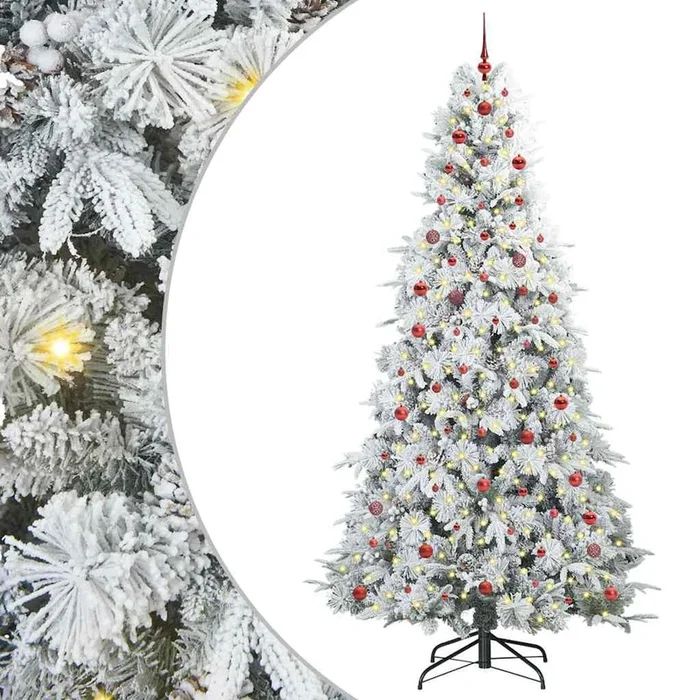 vidaXL Árbol de Navidad artificial con ramas articuladas Verde 240 cm (24)