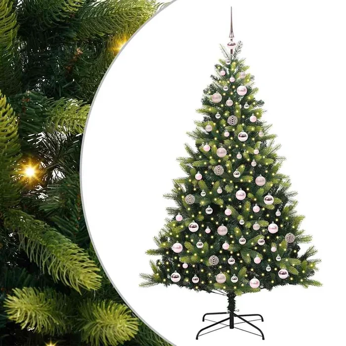 vidaXL Árbol de Navidad Artificial Plegable 300 LEDs Verde 180 cm (5)