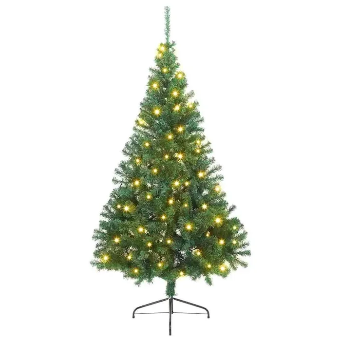 vidaXL Árbol de Navidad artificial pre-iluminado Verde 210 cm PVC