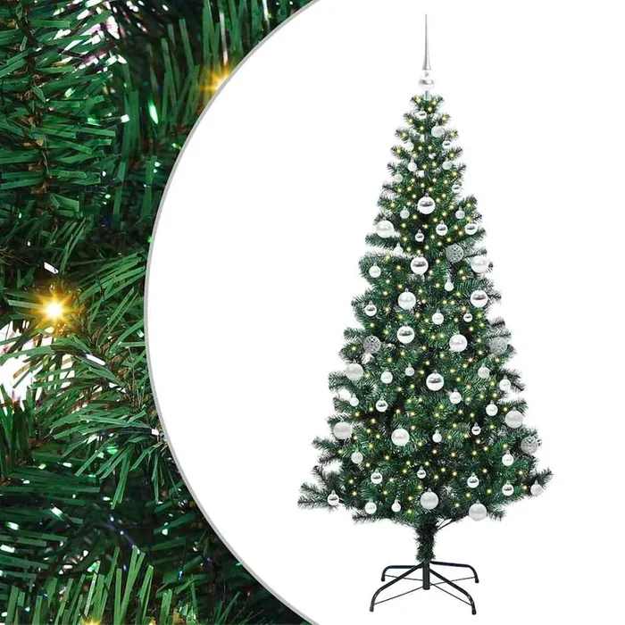 vidaXL Árbol de Navidad Artificial Preiluminado Verde 180 cm (10)
