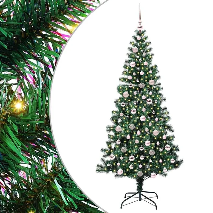 vidaXL Árbol de Navidad Artificial Preiluminado Verde 210 cm (7)
