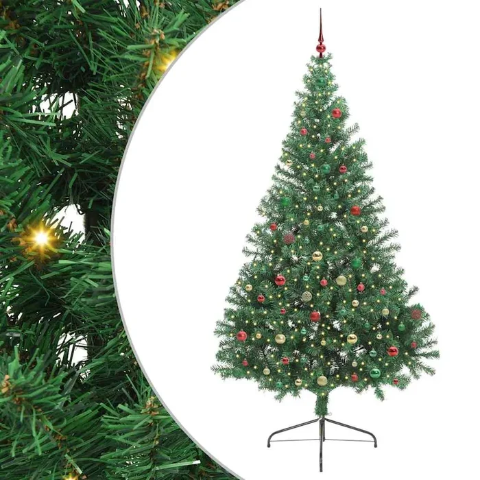 vidaXL Árbol de Navidad Artificial Preiluminado Verde 240 cm PVC (5)