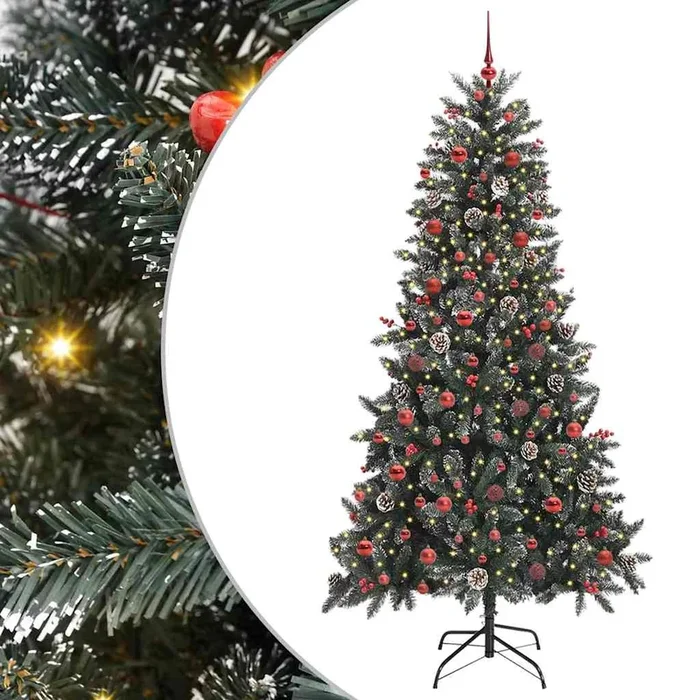 vidaXL Árbol de Navidad artificial Verde 114 x 114 x 210 cm (3)