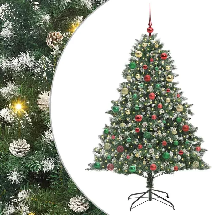 vidaXL Árbol de Navidad artificial Verde 126 x 126 x 180 cm (7)