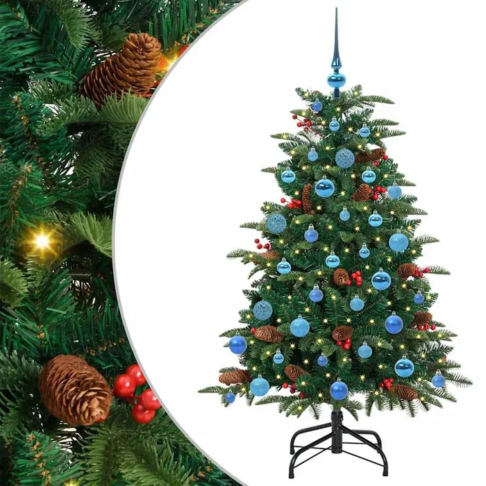 vidaXL Árbol de Navidad artificial Verde 150 cm PVC, Metal y Plástico (8)