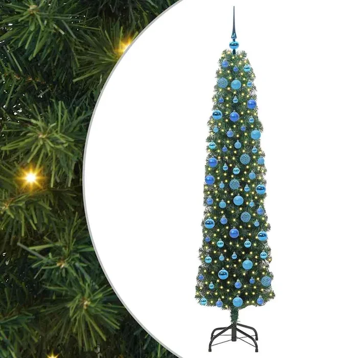 vidaXL Árbol de Navidad artificial Verde 180 cm PVC, Acero y Plástico (9)