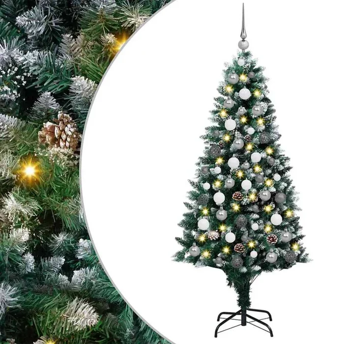vidaXL Árbol de Navidad artificial Verde 180 cm PVC y Acero y Plástico (26)