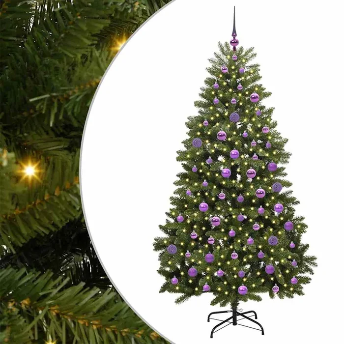 vidaXL Árbol de Navidad artificial Verde 180 cm PVC y Metal (5)