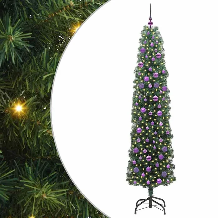 vidaXL Árbol de Navidad artificial Verde 210 cm PVC, Acero y Plástico (4)