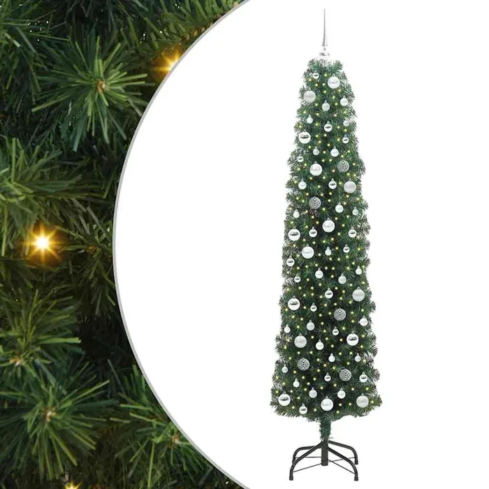 vidaXL Árbol de Navidad artificial Verde 210 cm PVC, Acero y Plástico (6)