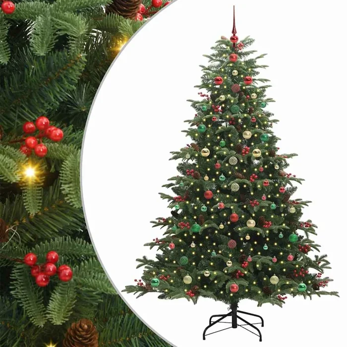 vidaXL Árbol de Navidad artificial Verde 240 cm PVC, Metal y Plástico