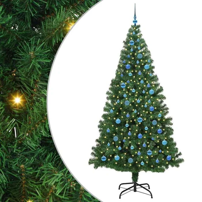 vidaXL Árbol de Navidad artificial Verde 240 cm PVC y Acero y Plástico (10)