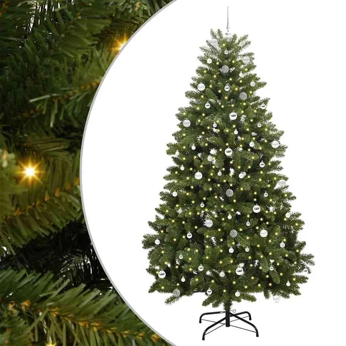 vidaXL Árbol de Navidad artificial Verde 240 cm PVC y Metal (10)