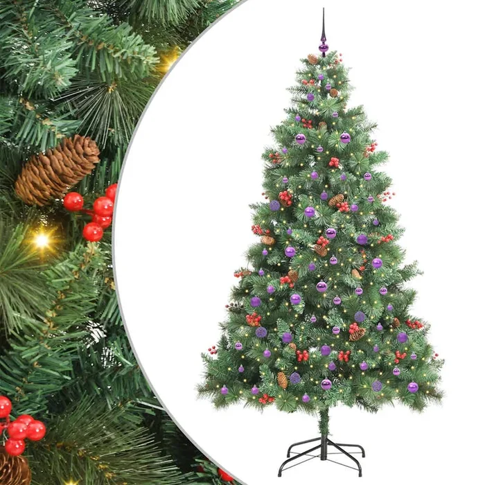 vidaXL Árbol de Navidad artificial Verde 240 cm PVC y Metal (15)