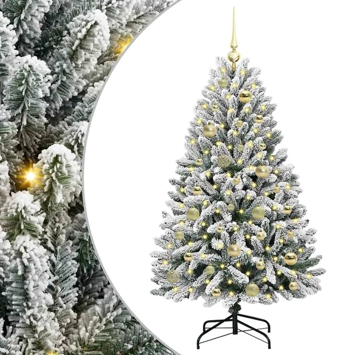 vidaXL Árbol de Navidad artificial Verde y 120 cm PVC y Metal (9)