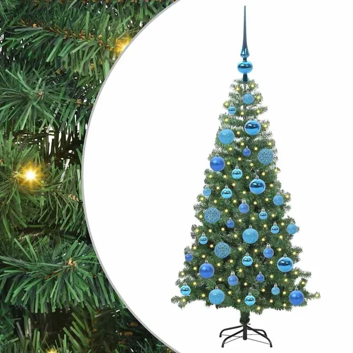 vidaXL Árbol de Navidad con 150 LED con soporte Verde 120 cm PVC