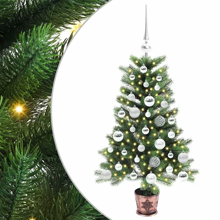 vidaXL Árbol de Navidad con 150 LED con soporte Verde 90 cm PE (8)