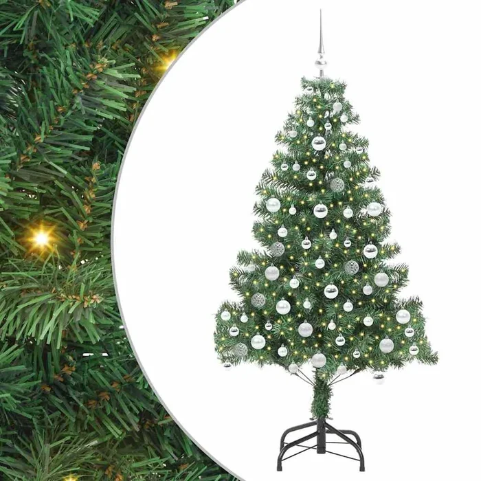 vidaXL Árbol de Navidad con 300 LED con soporte Verde 180 cm PVC