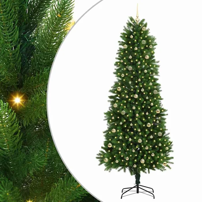 vidaXL Árbol de Navidad con 300 LED con soporte Verde 240 cm PE (3)