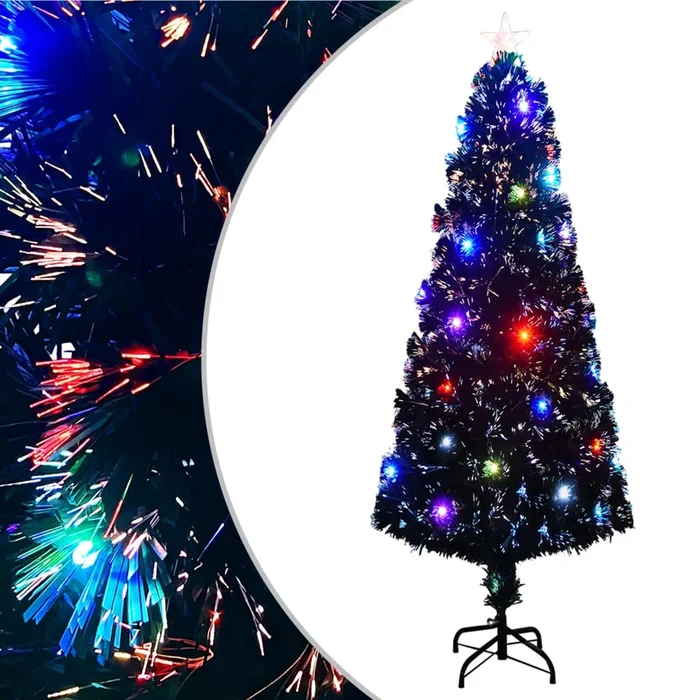 vidaXL Árbol de Navidad con luces y soporte fibra óptica 240 cm (2)