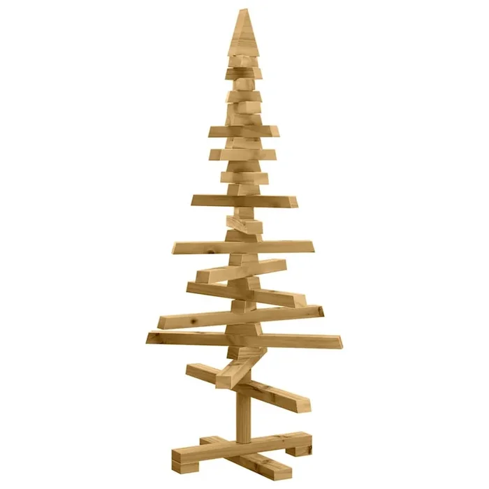 vidaXL Árbol de Navidad de madera de adorno madera maciza pino 90 cm