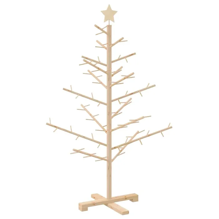 vidaXL Árbol de Navidad de madera Natural 125 cm Madera maciza de pino
