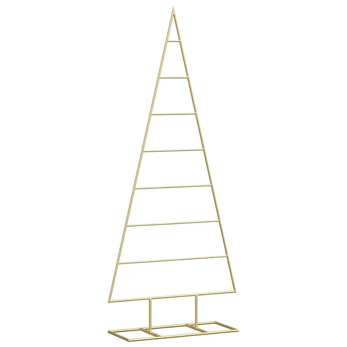 vidaXL Árbol de Navidad de metal con soporte Dorado 125 cm (2)