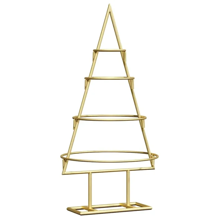 vidaXL Árbol de Navidad de metal con soporte Dorado 60 cm