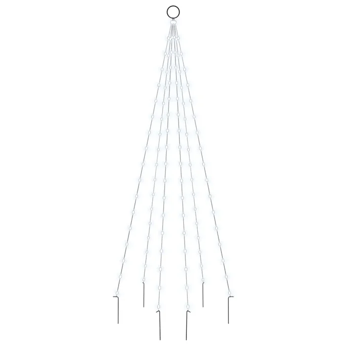 vidaXL Árbol de Navidad en asta de bandera 108 LED blanco frío 180cm