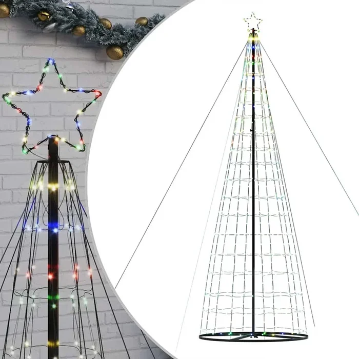 vidaXL Árbol de Navidad LED 1534 LEDs de colores 503 cm